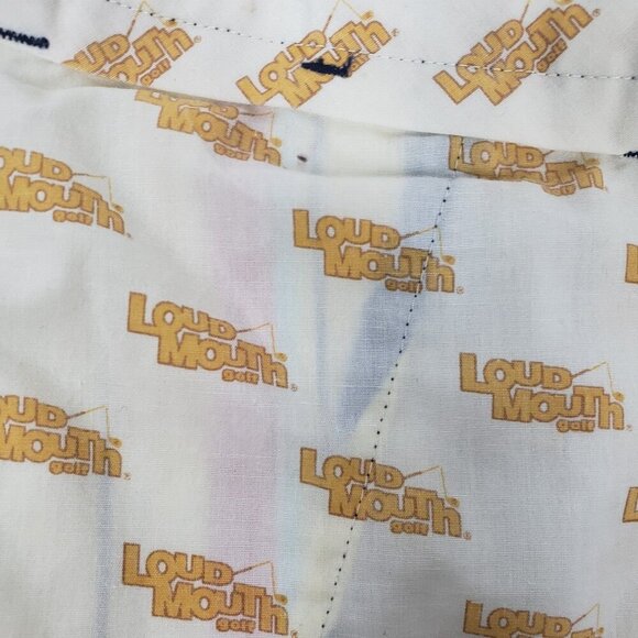 Loudmouth Golf Shorts Men’s Size US 38 Striped Bermuda Golf Blue Yellow … - Picture 11 of 15